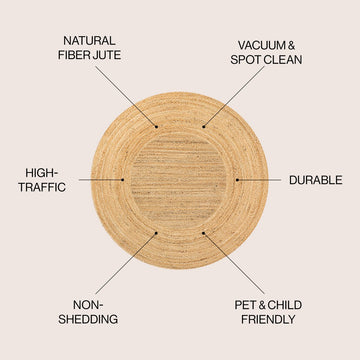 Harmony Boho Jute Circle Area Rug